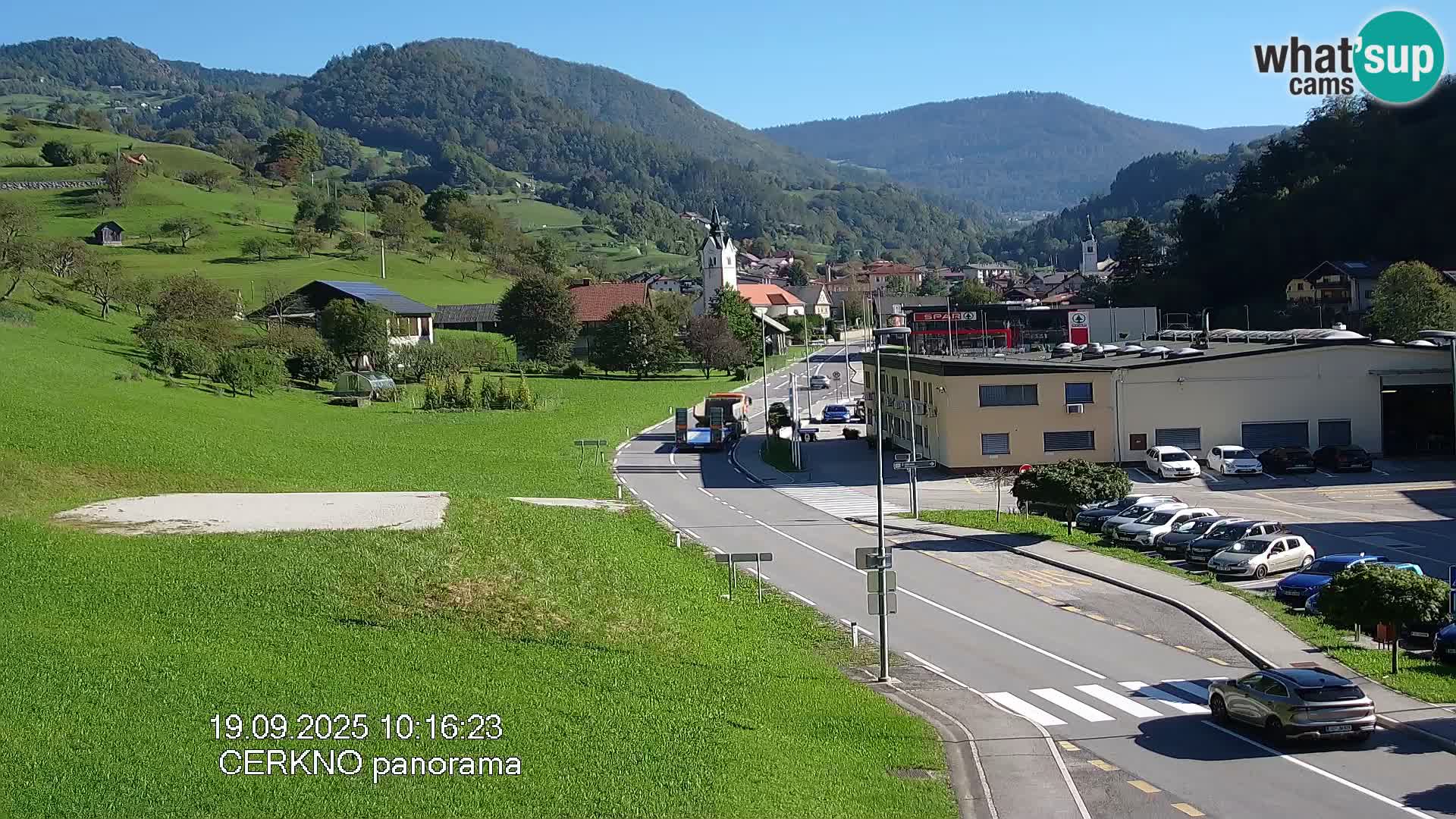 Cerkno city entrance Live Webcam