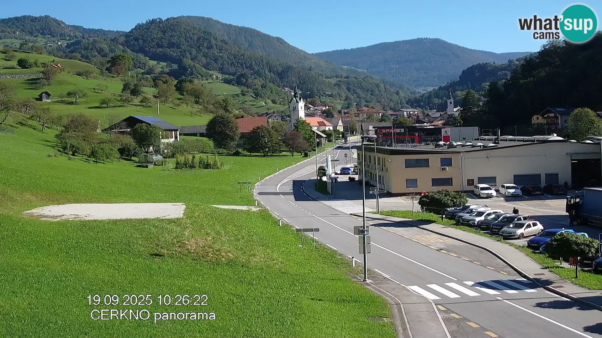Webcam en direct – Entrée de la ville de Cerkno