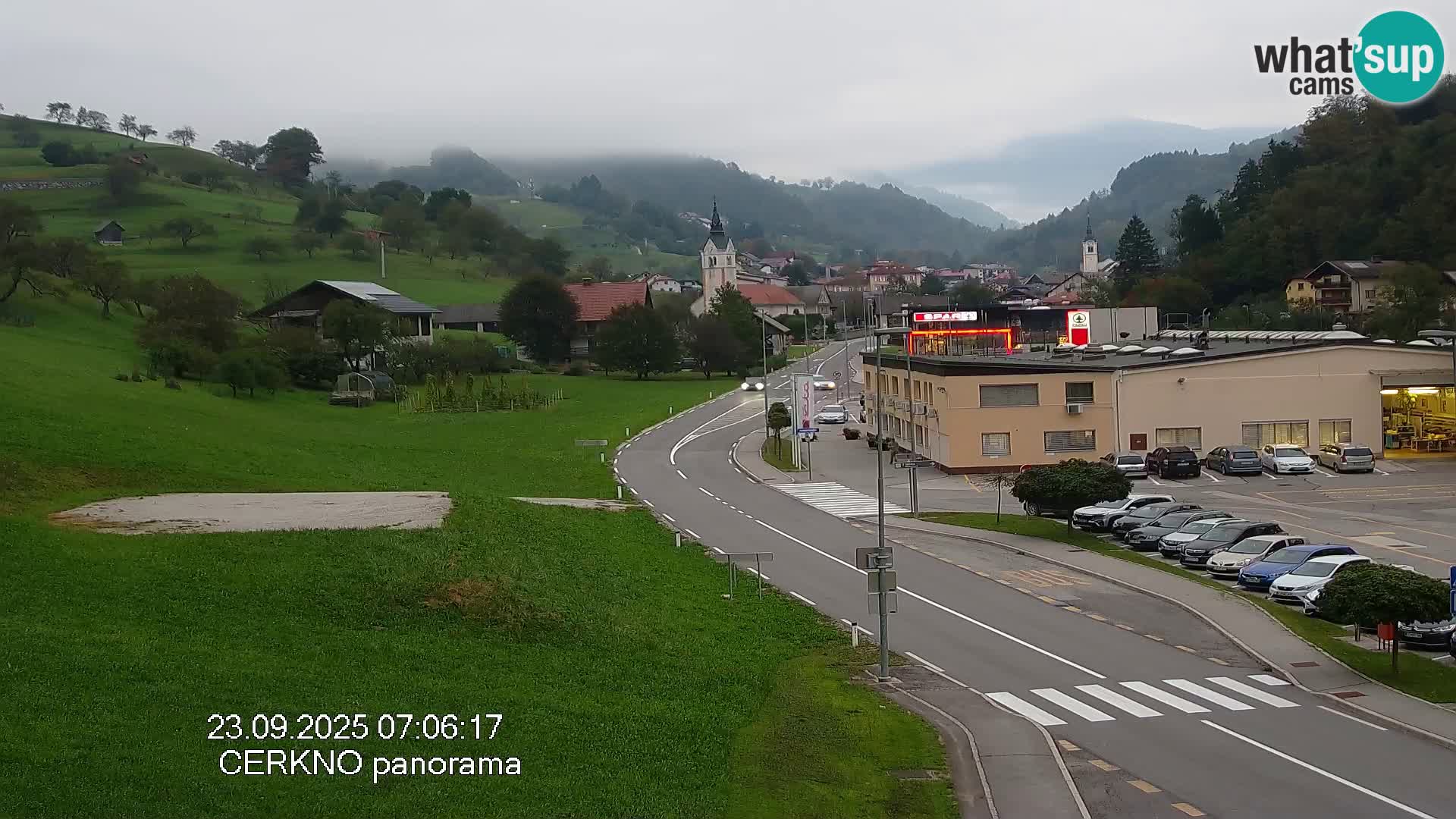 Cerkno entrada a la ciudad Webcam en vivo