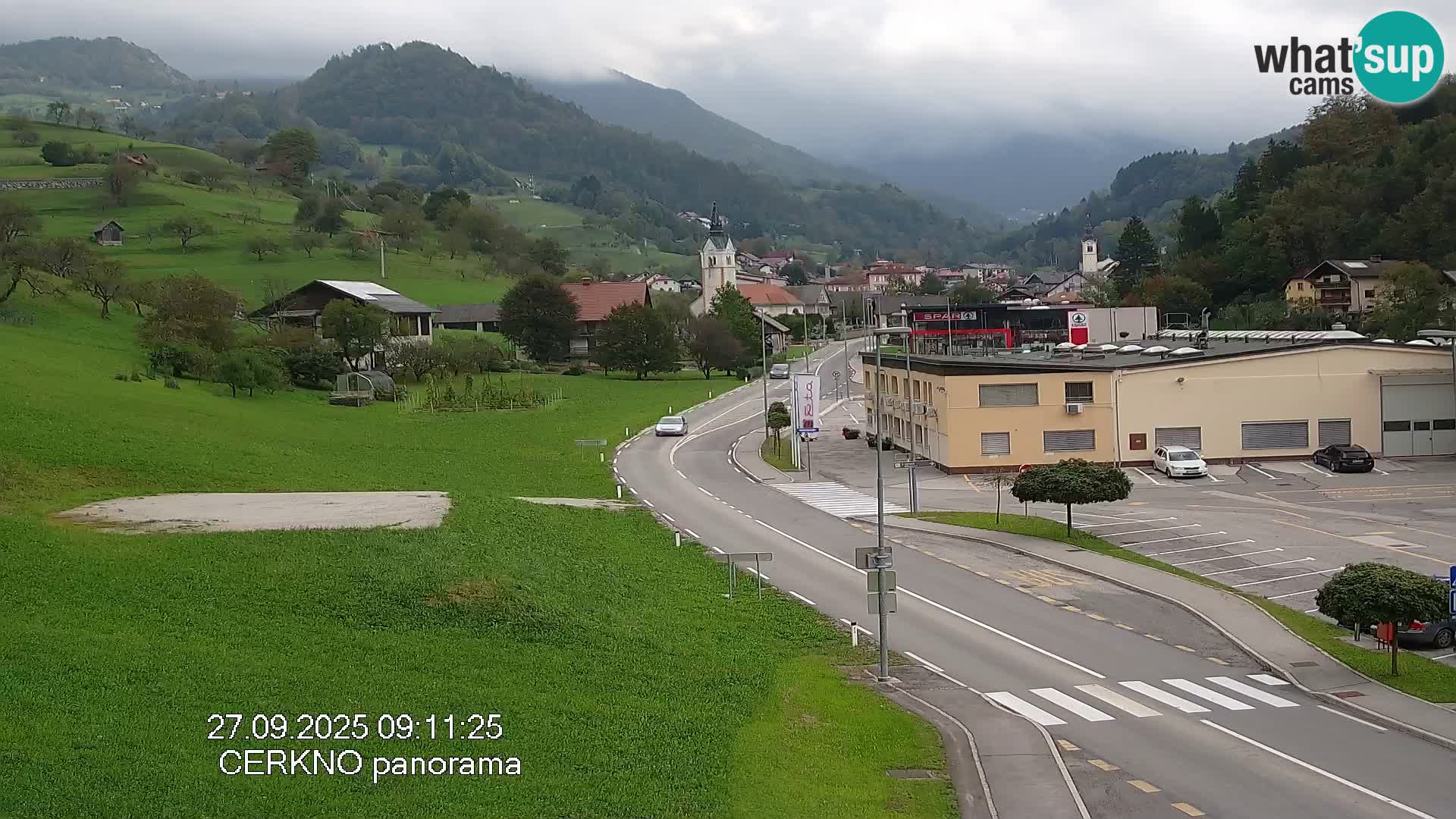 Cerkno city entrance Live Webcam