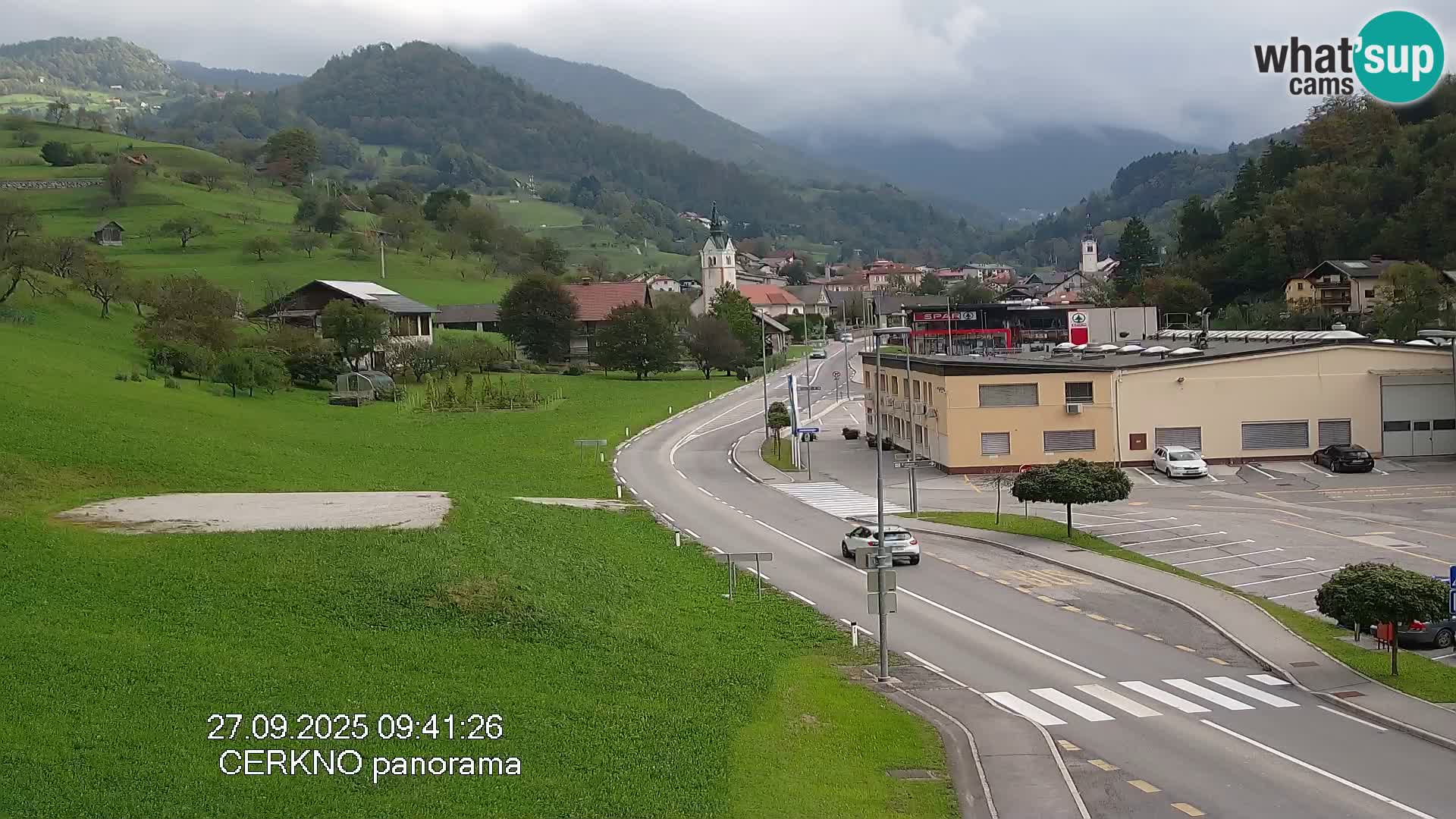 Cerkno city entrance Live Webcam
