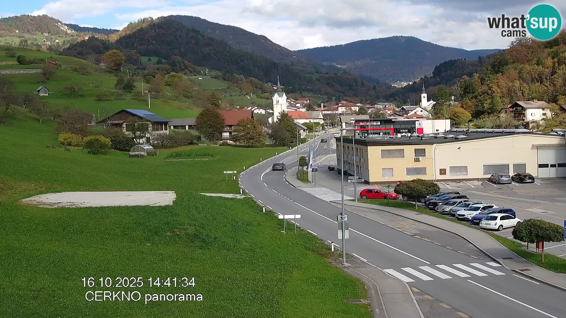 Cerkno city entrance Live Webcam