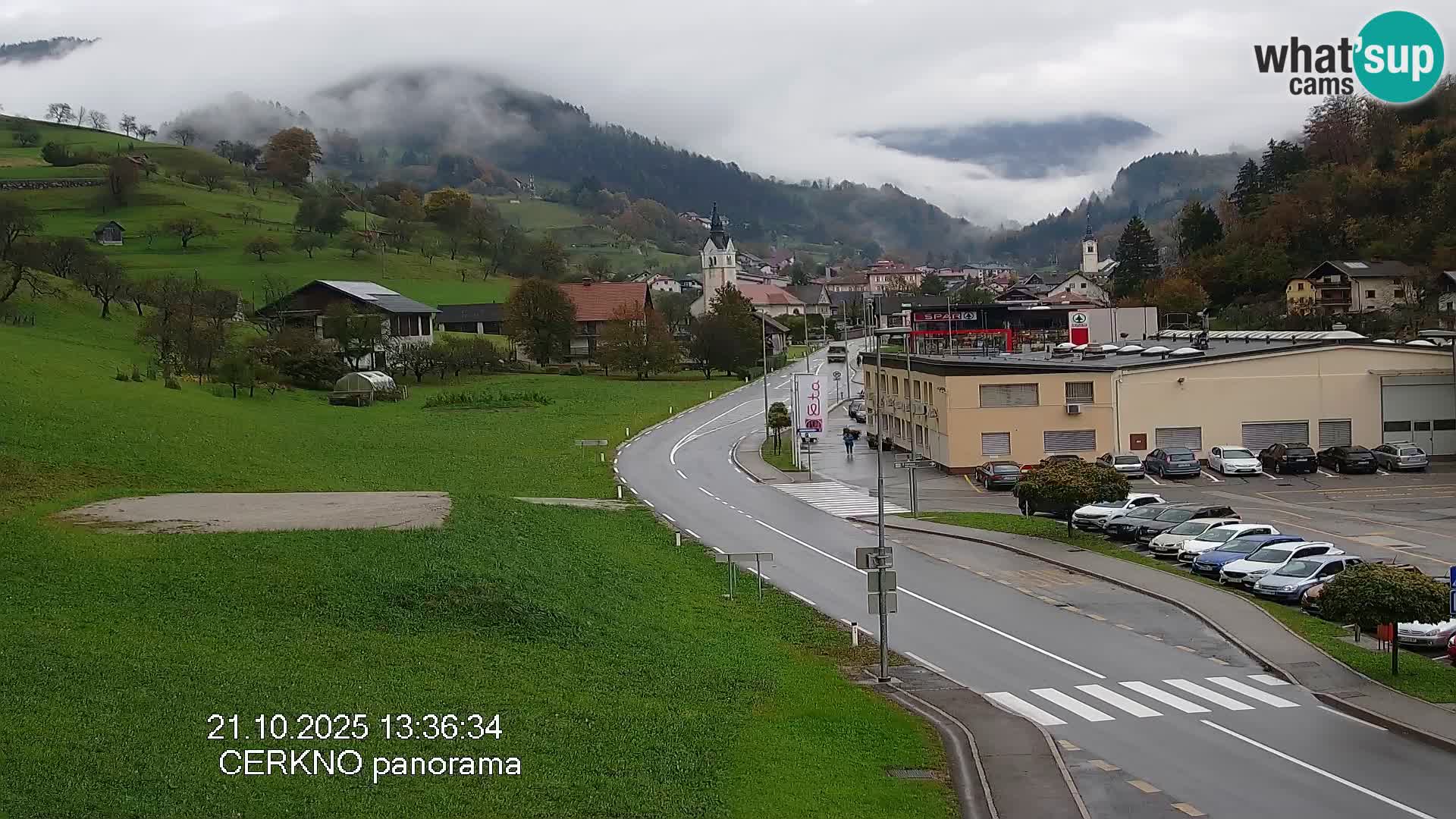 Webcam en direct – Entrée de la ville de Cerkno