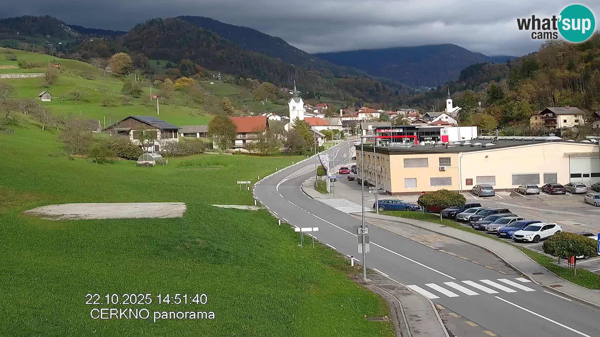 Cerkno entrada a la ciudad Webcam en vivo