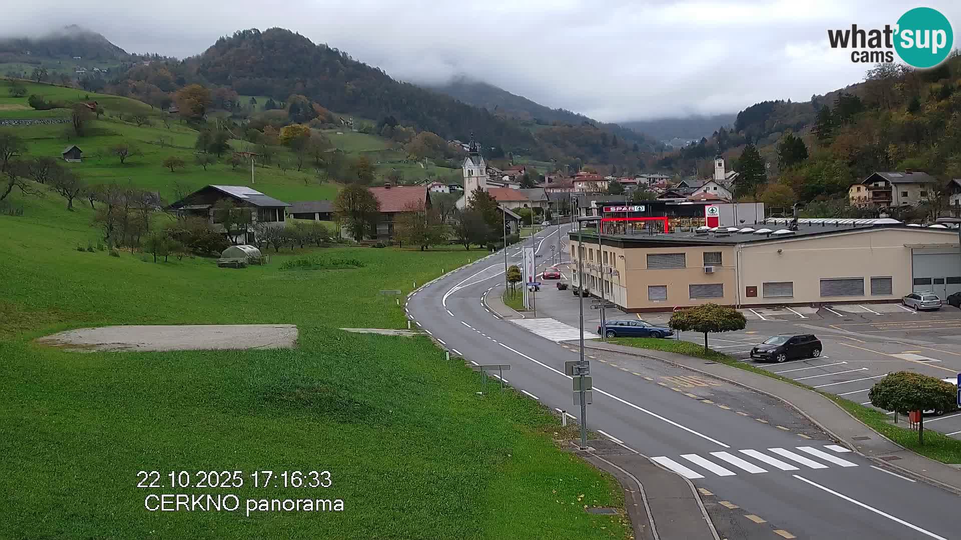 Webcam en direct – Entrée de la ville de Cerkno
