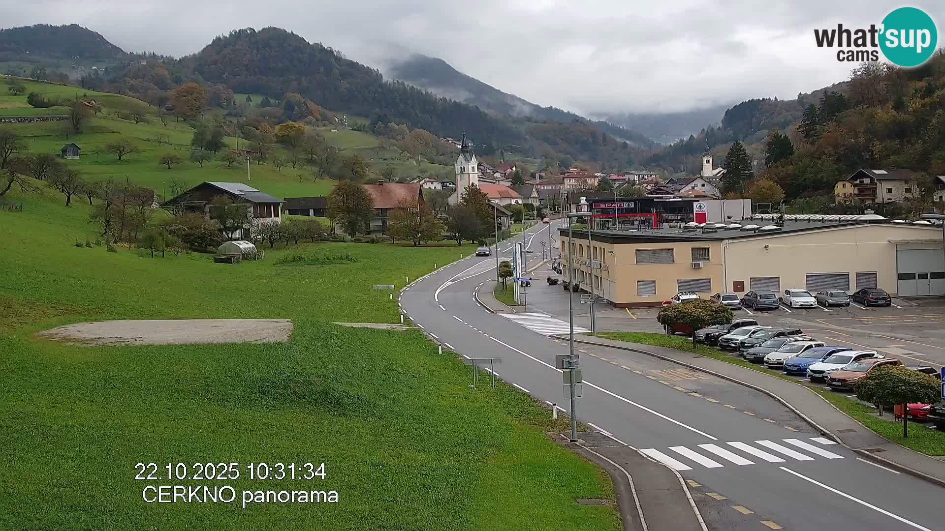 Webcam en direct – Entrée de la ville de Cerkno