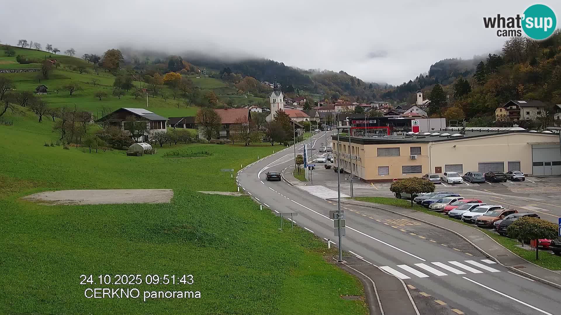 Webcam en direct – Entrée de la ville de Cerkno