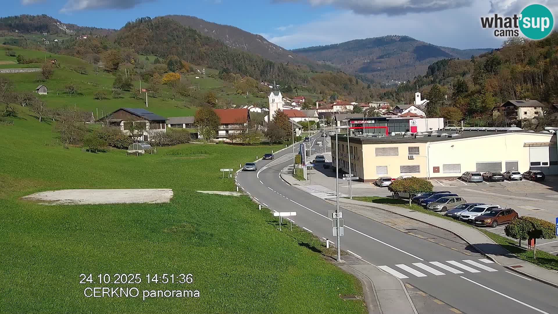 Webcam en direct – Entrée de la ville de Cerkno