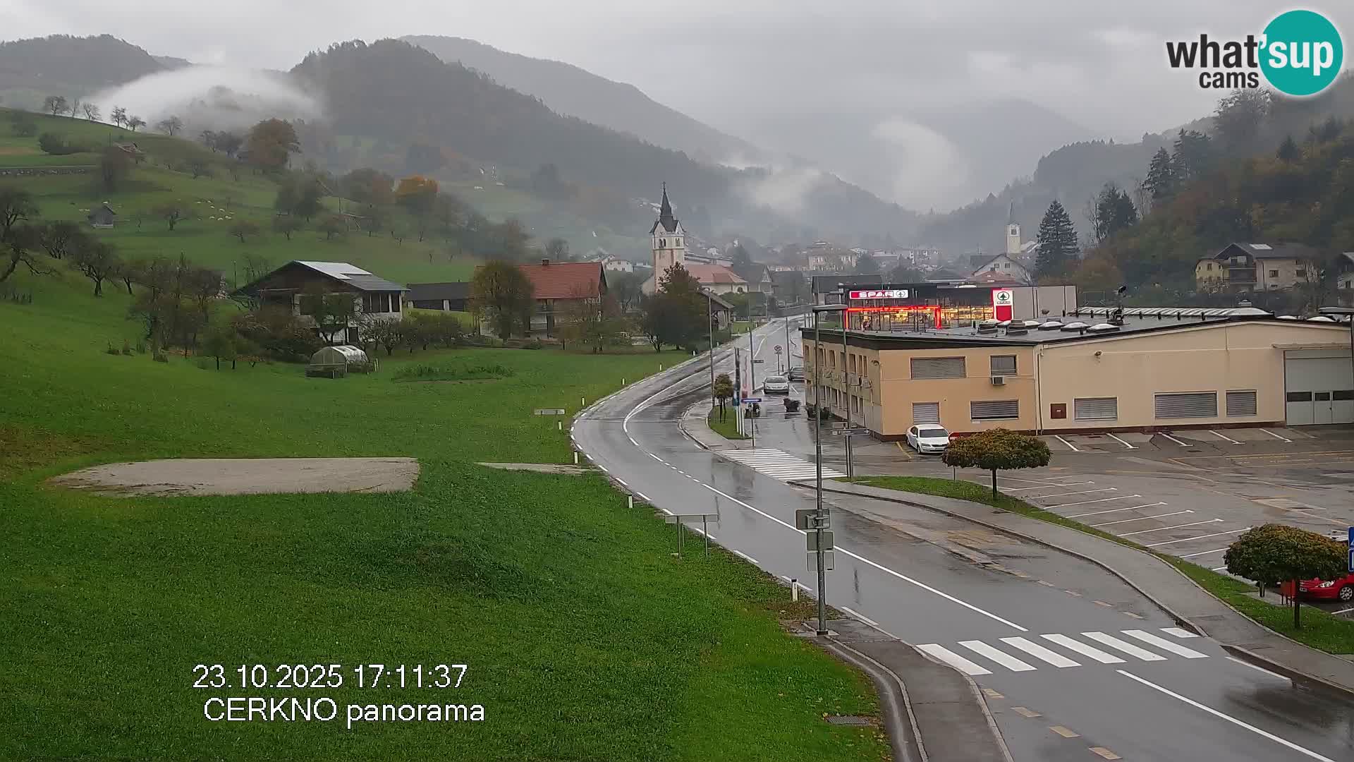 Cerkno city entrance Live Webcam