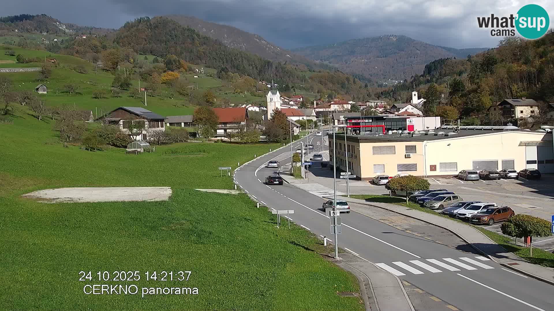 Cerkno city entrance Live Webcam
