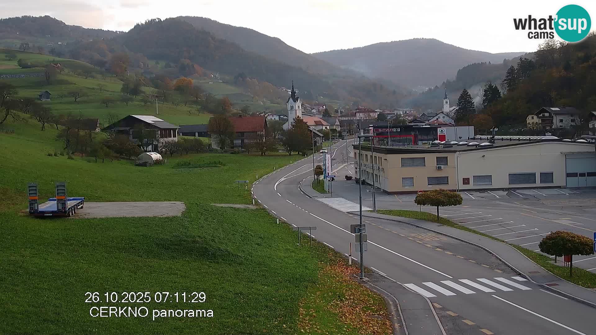Webcam en direct – Entrée de la ville de Cerkno
