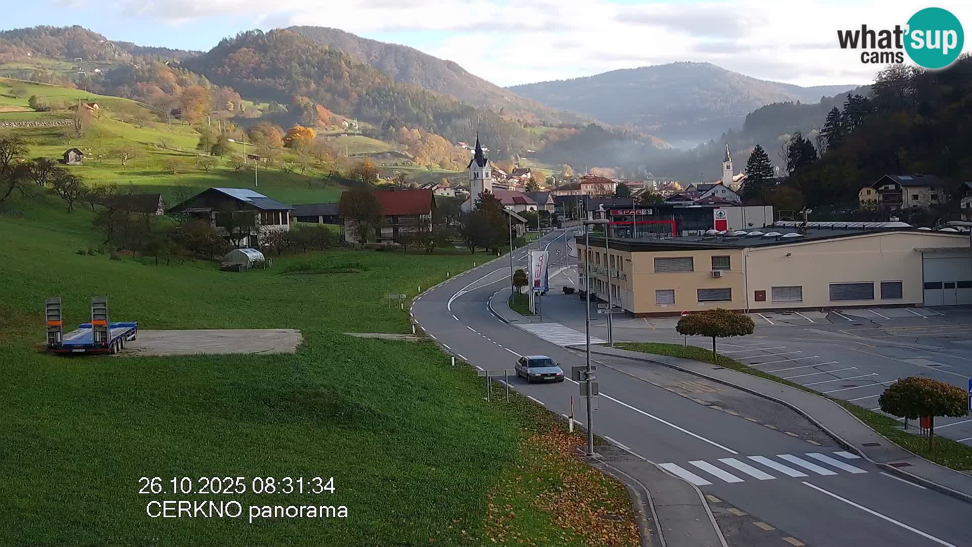 Webcam en direct – Entrée de la ville de Cerkno