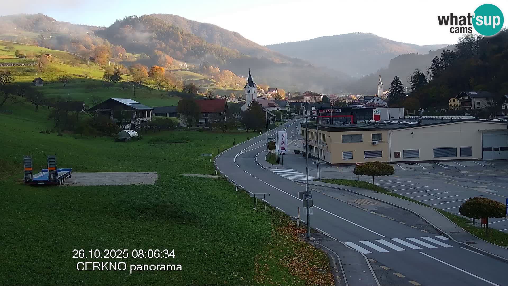 Webcam en direct – Entrée de la ville de Cerkno