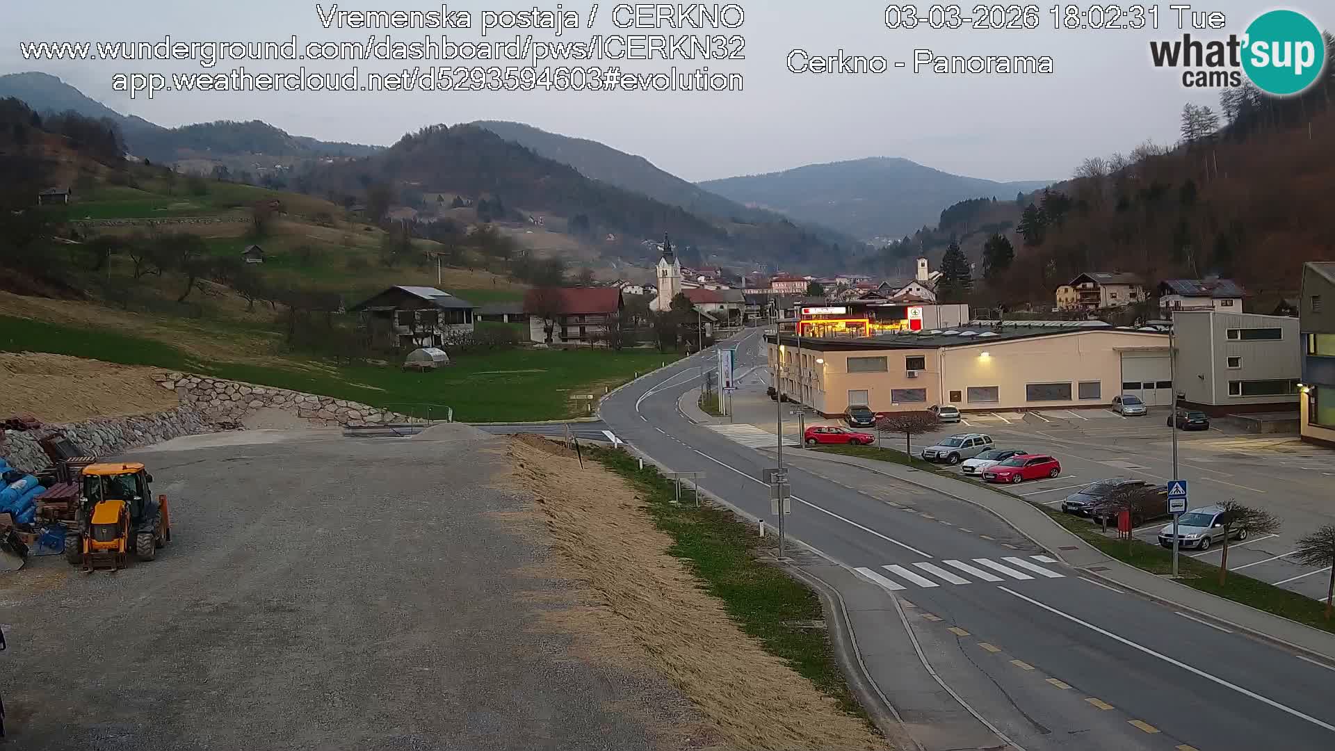 Cerkno city entrance Live Webcam