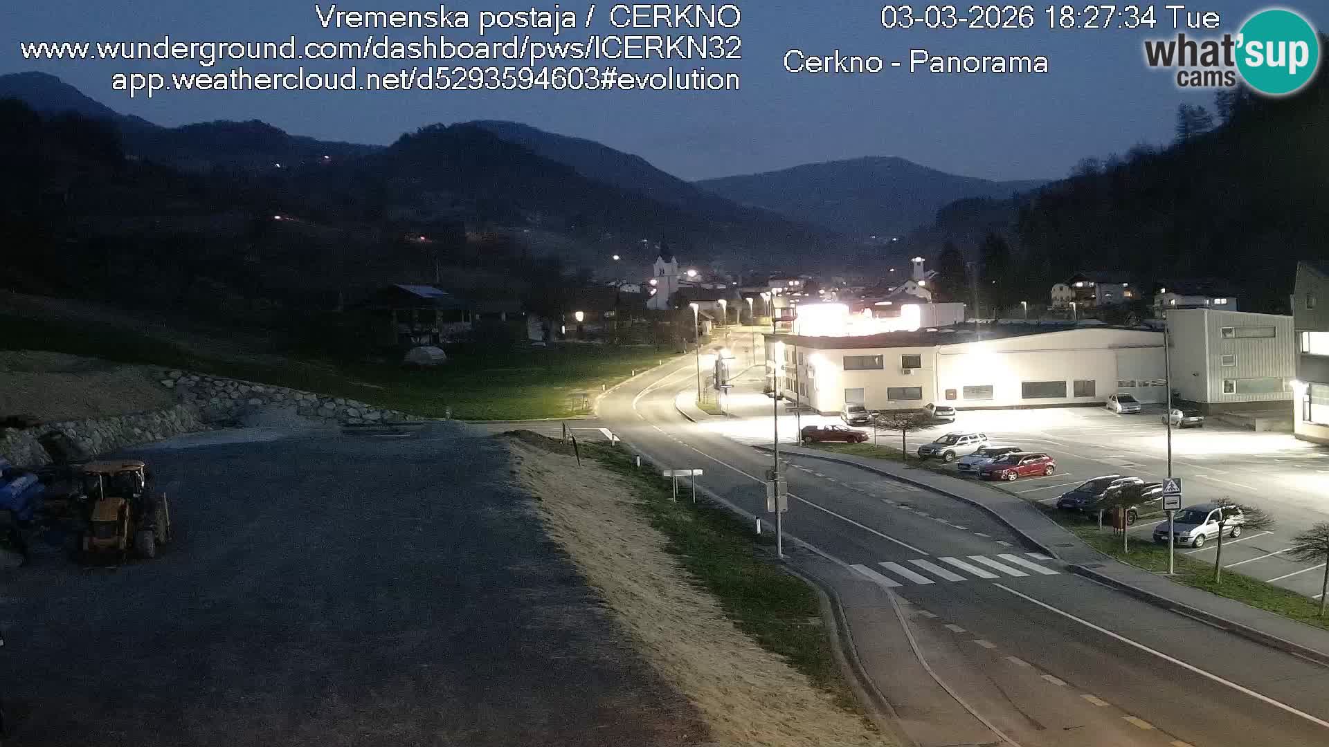 Cerkno city entrance Live Webcam