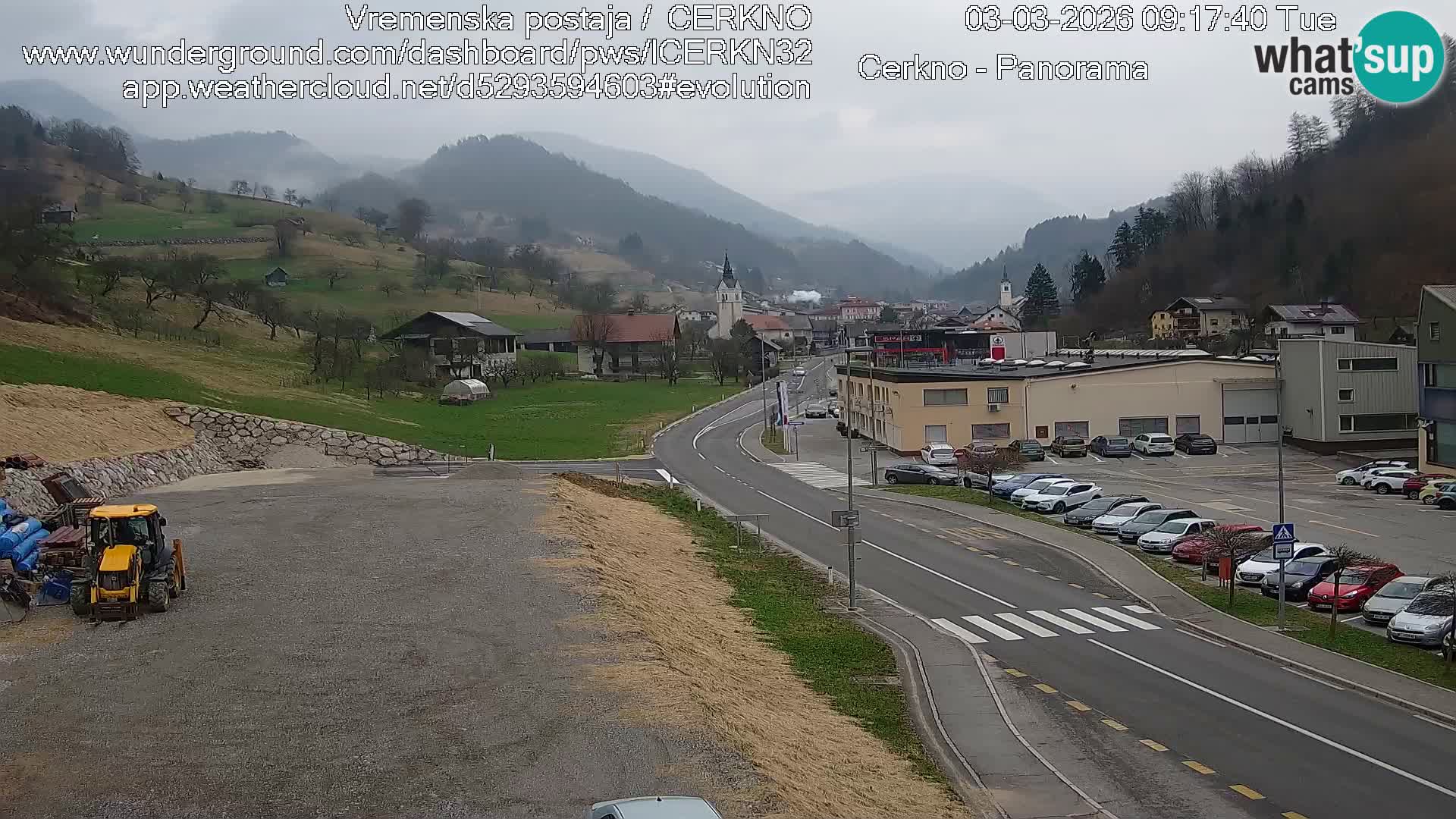 Cerkno city entrance Live Webcam