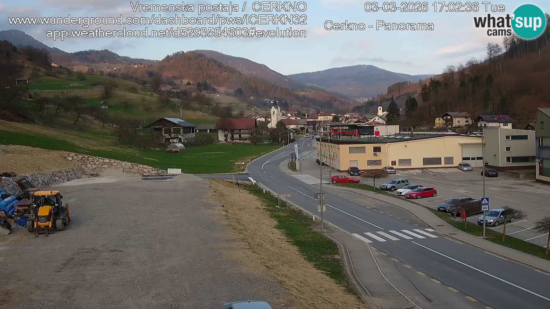 Cerkno city entrance Live Webcam