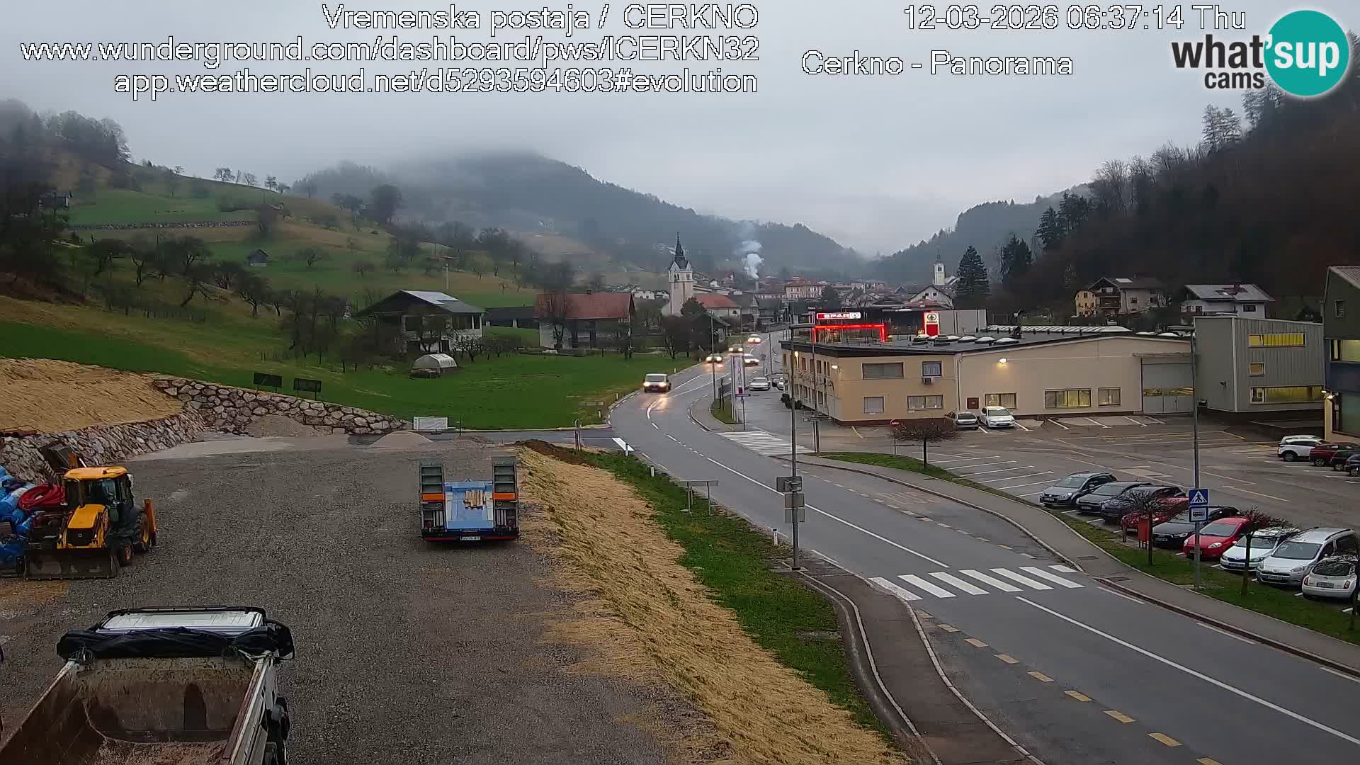 Webcam en direct – Entrée de la ville de Cerkno