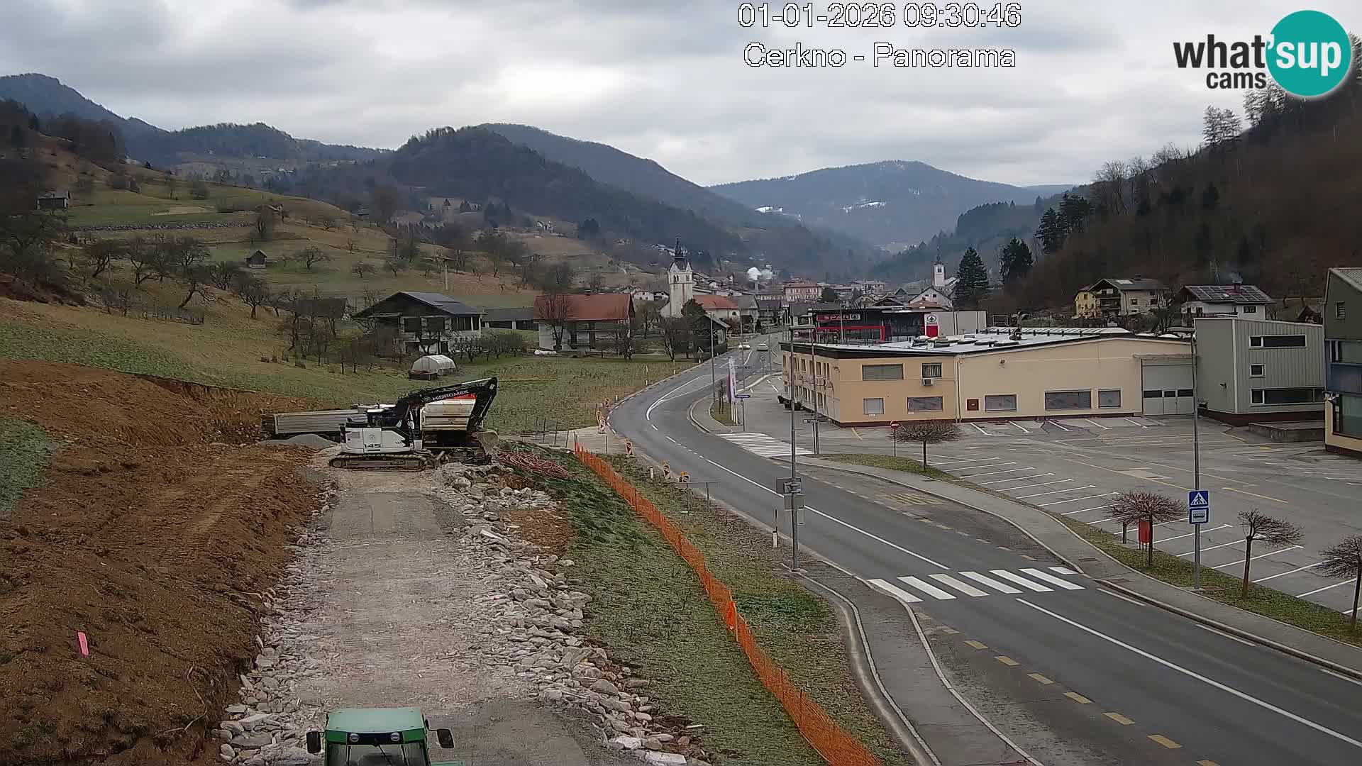Webcam en direct – Entrée de la ville de Cerkno