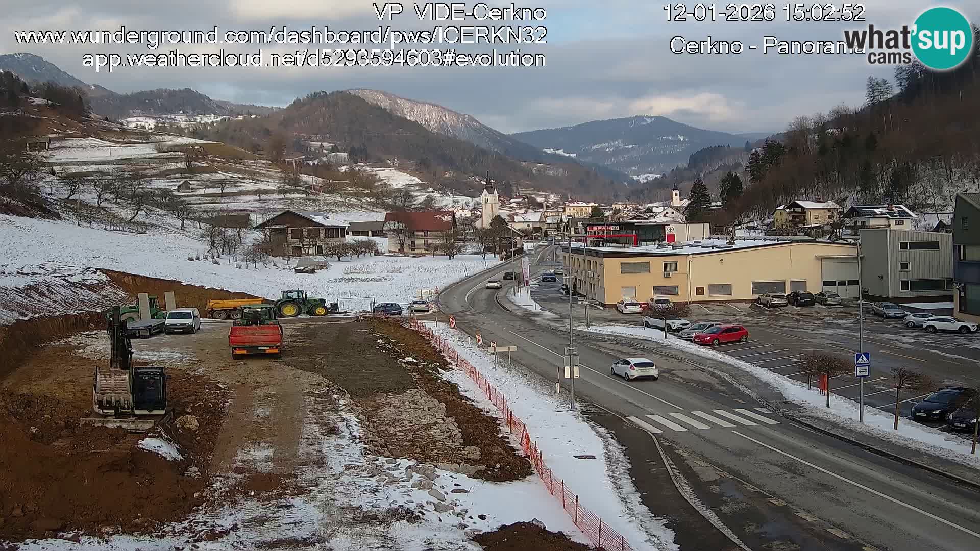 Webcam en direct – Entrée de la ville de Cerkno
