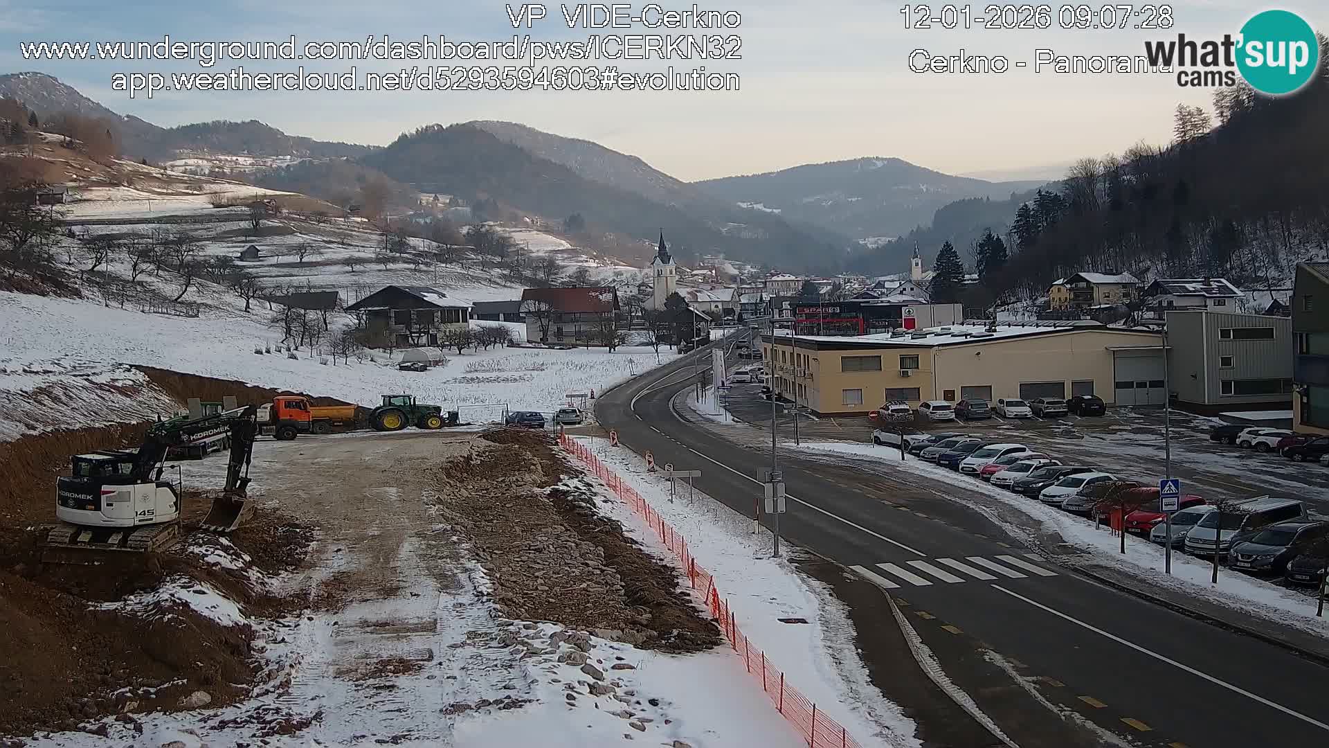 Webcam en direct – Entrée de la ville de Cerkno