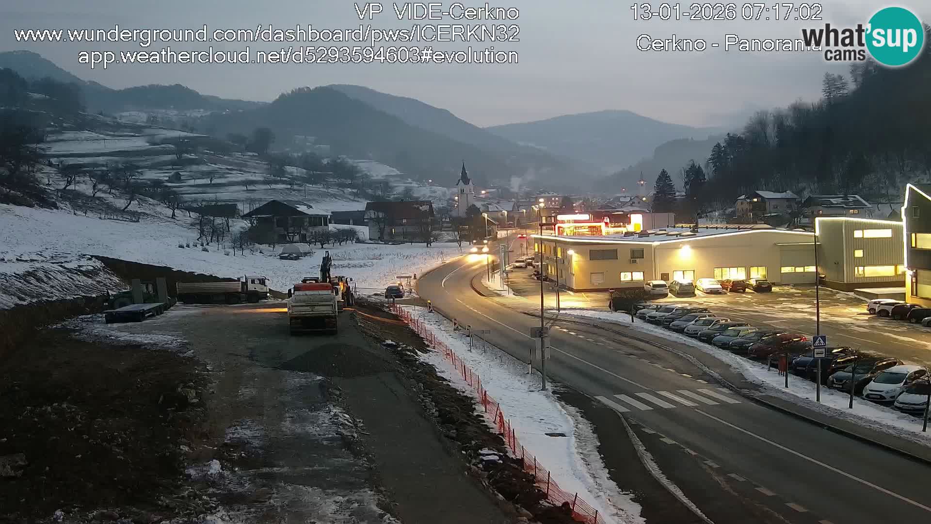 Cerkno entrada a la ciudad Webcam en vivo