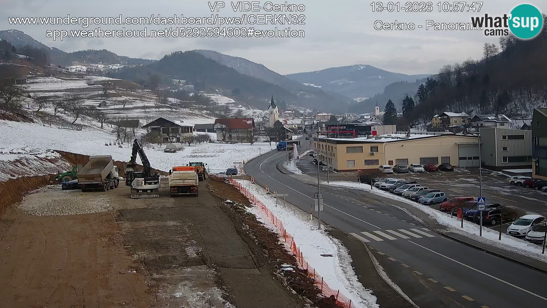 Cerkno city entrance Live Webcam