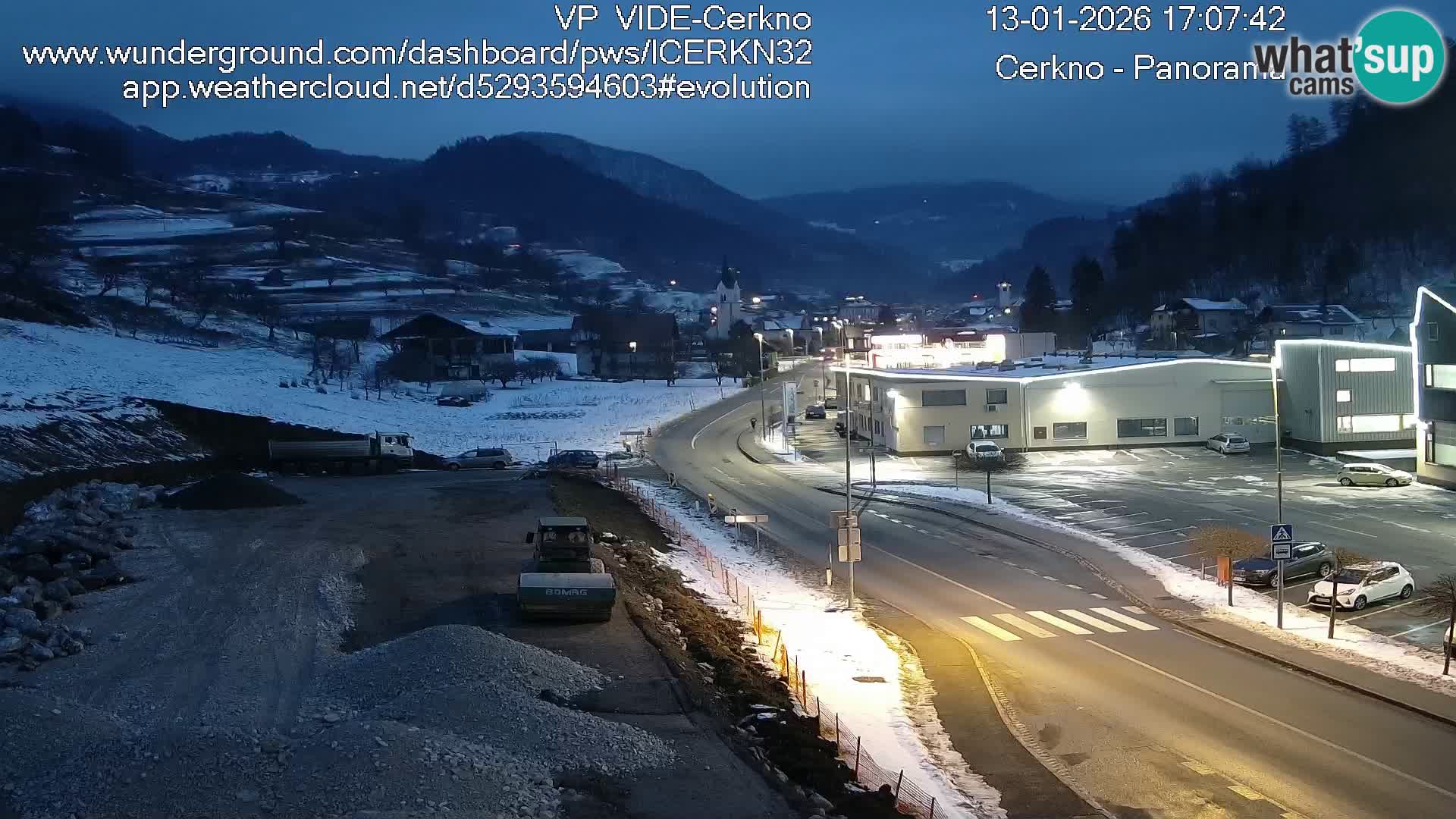 Cerkno entrada a la ciudad Webcam en vivo