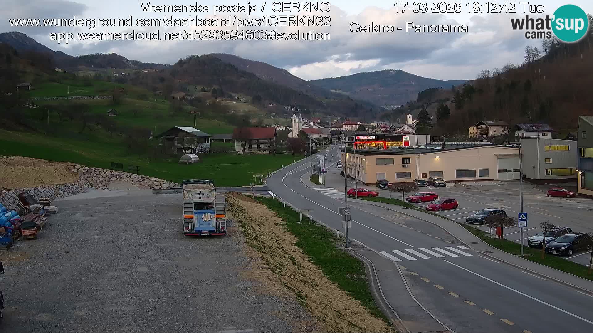 Cerkno city entrance Live Webcam