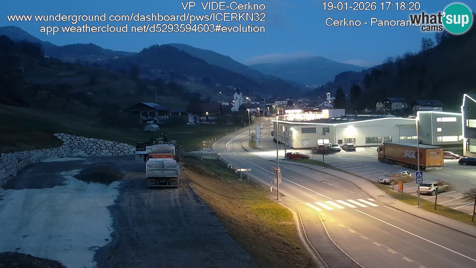 Cerkno city entrance Live Webcam