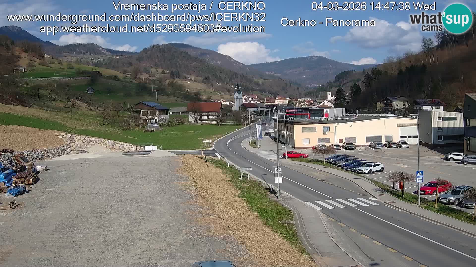 Webcam en direct – Entrée de la ville de Cerkno