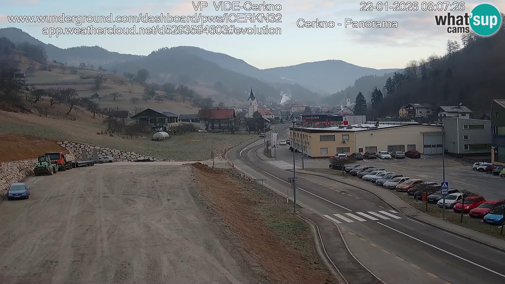Cerkno entrada a la ciudad Webcam en vivo
