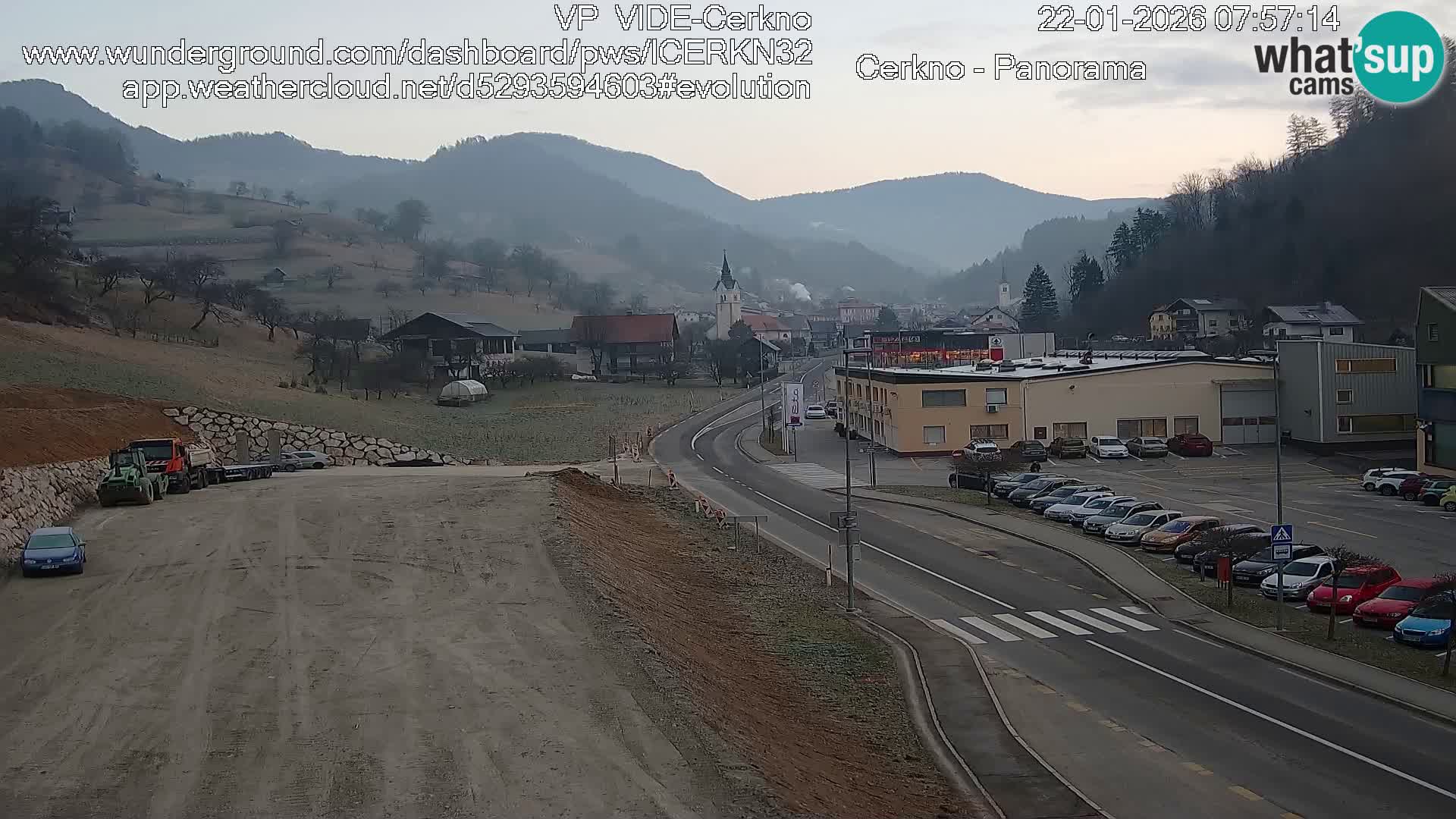 Cerkno entrada a la ciudad Webcam en vivo