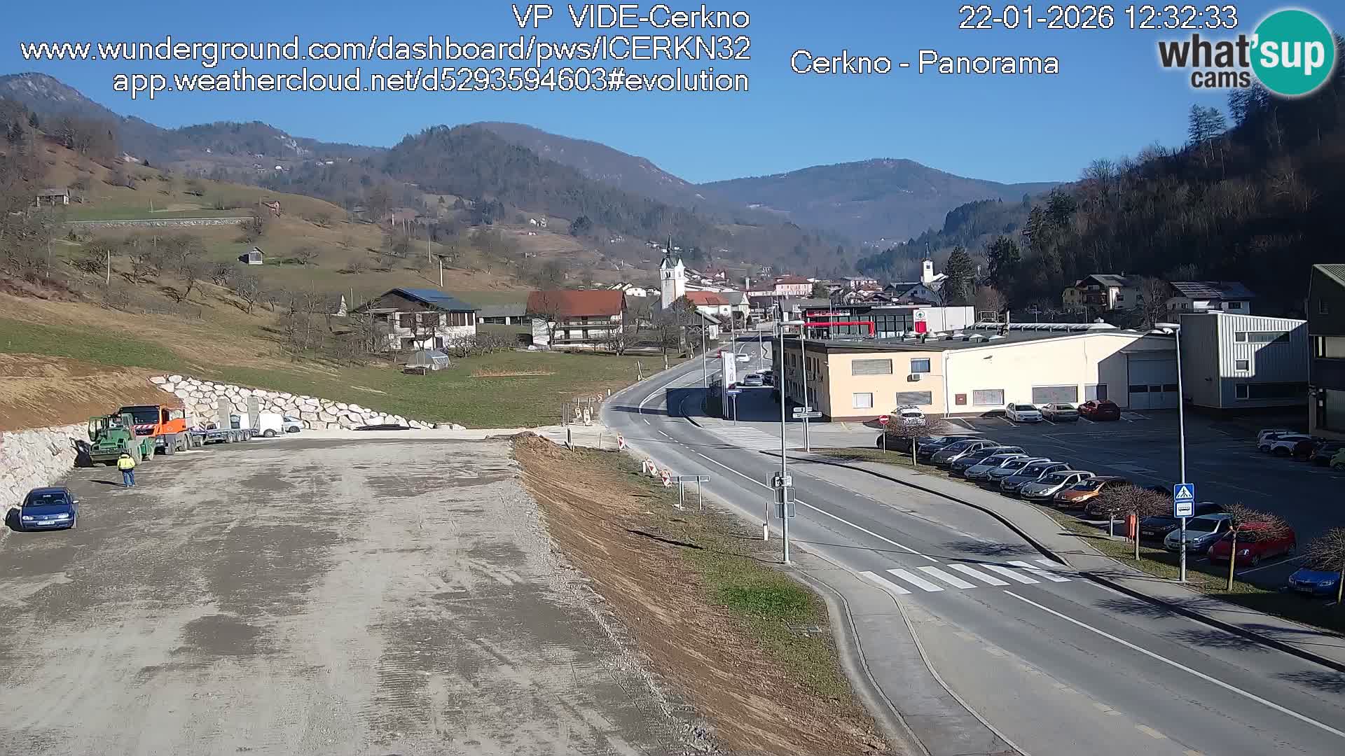 Cerkno city entrance Live Webcam