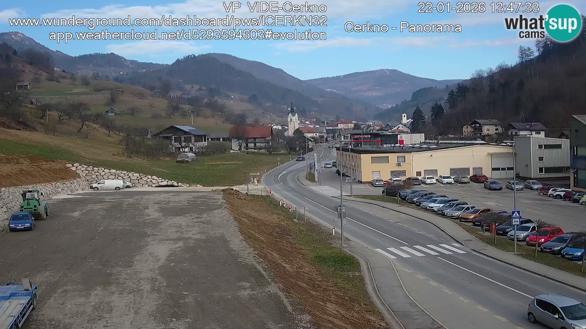 Cerkno city entrance Live Webcam