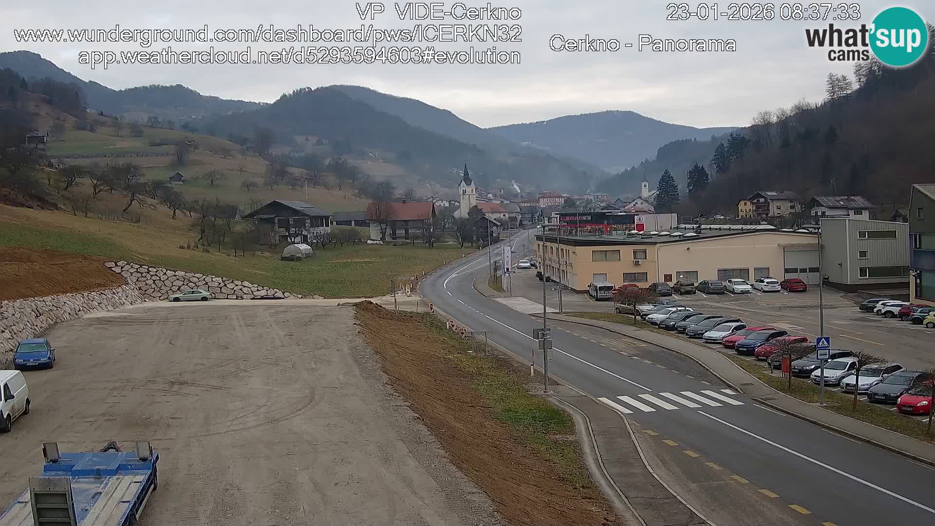 Cerkno city entrance Live Webcam