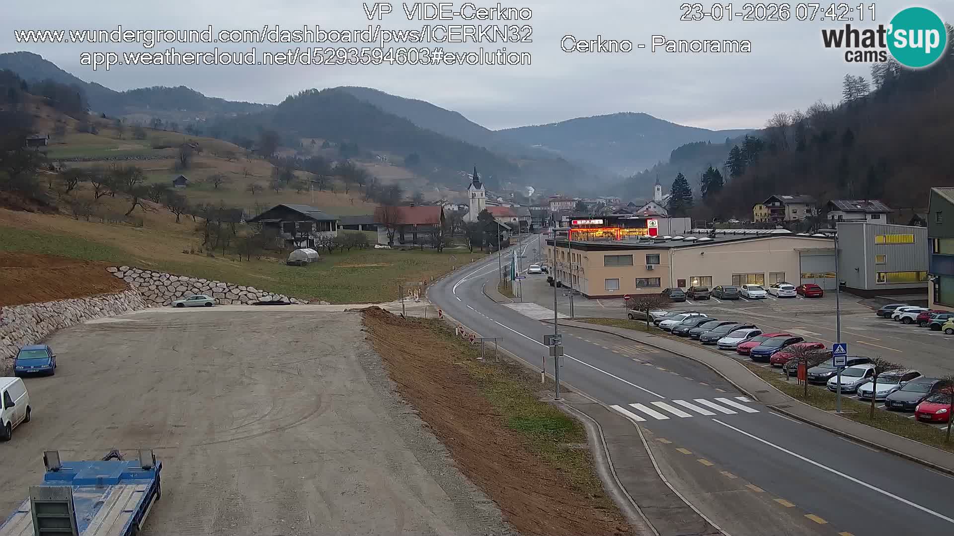 Cerkno city entrance Live Webcam