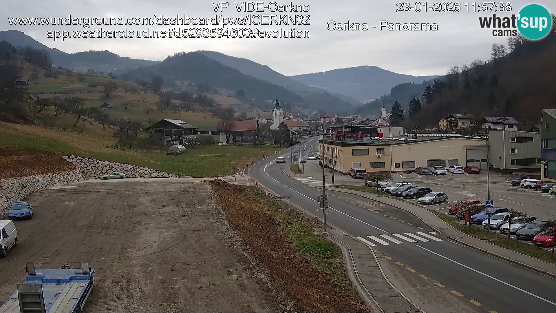 Cerkno city entrance Live Webcam