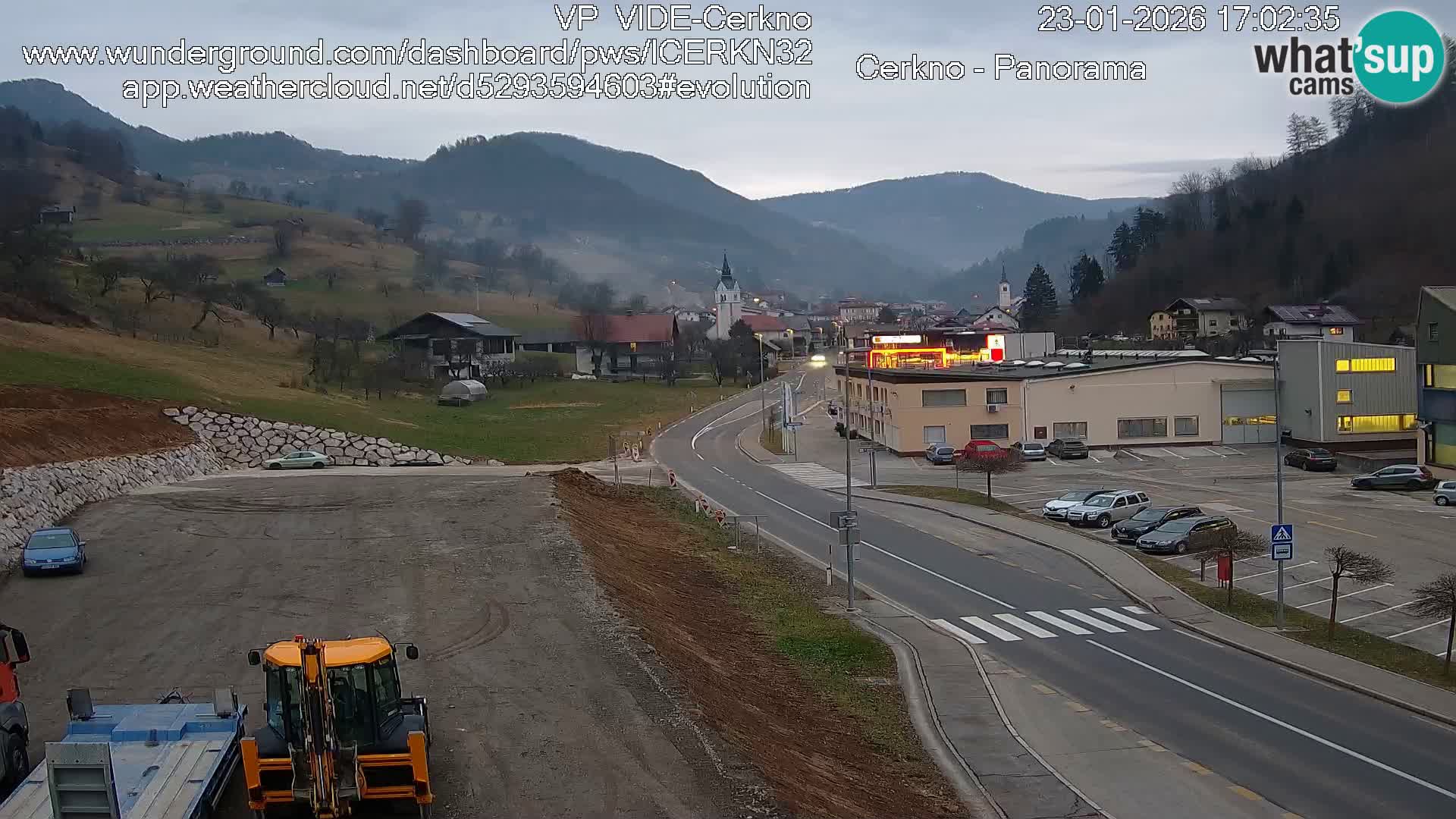 Cerkno city entrance Live Webcam