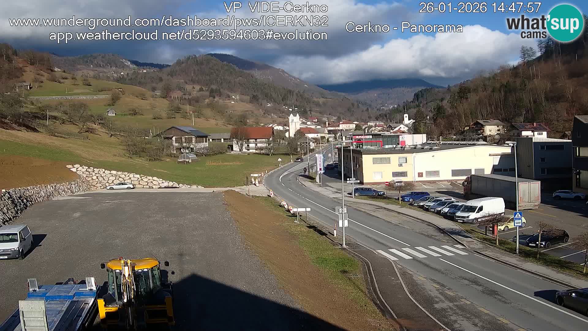 Webcam en direct – Entrée de la ville de Cerkno
