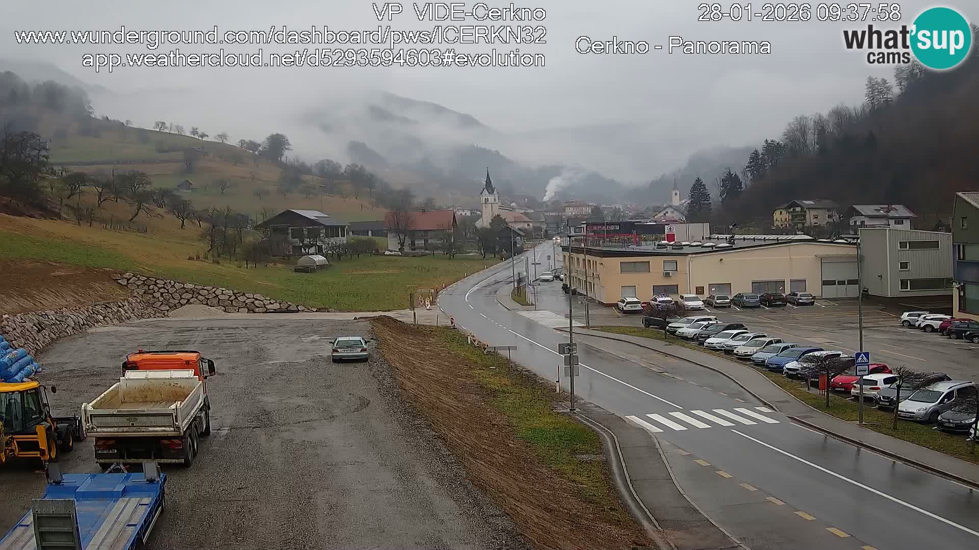 Cerkno city entrance Live Webcam