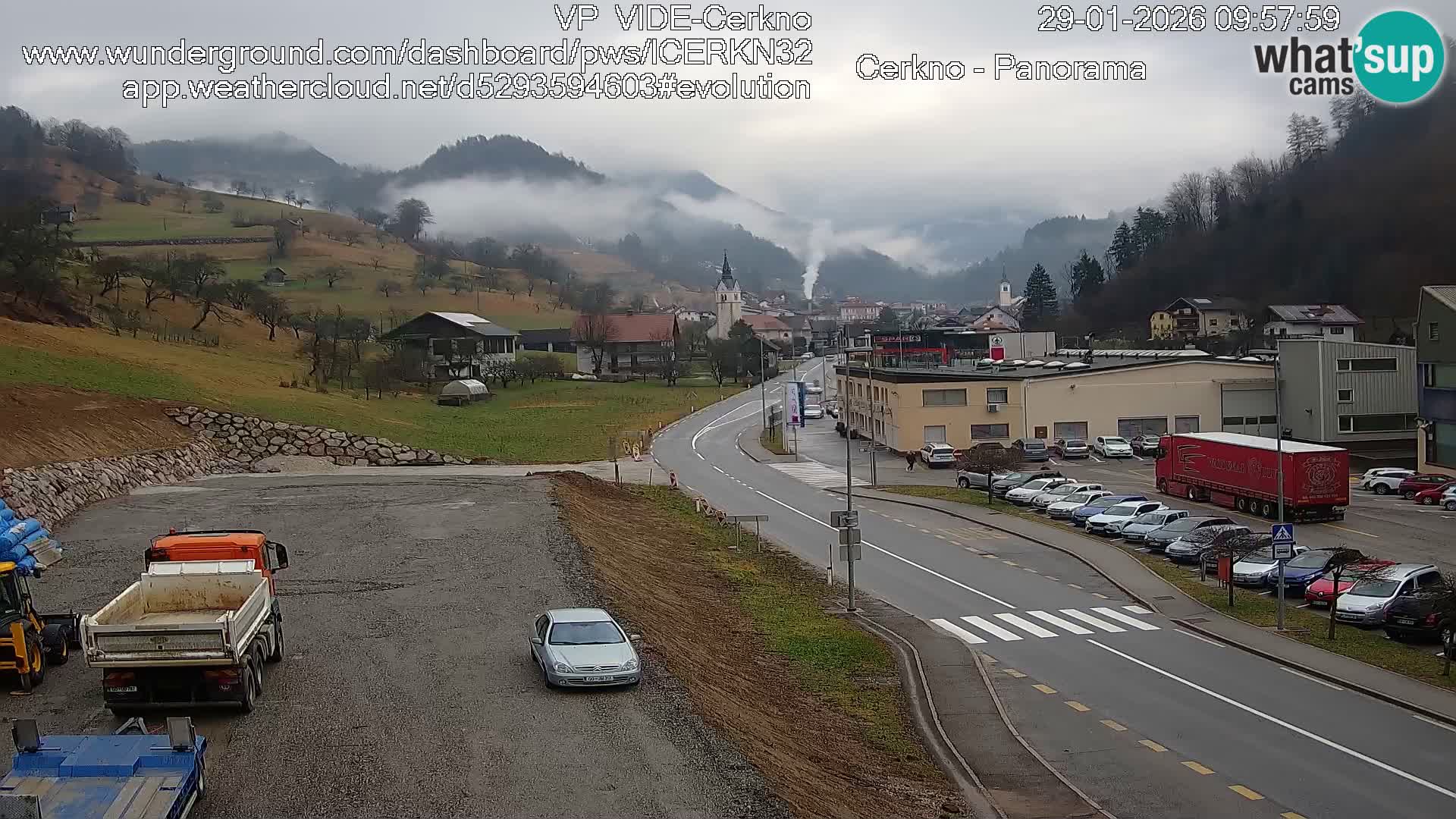 Cerkno entrada a la ciudad Webcam en vivo