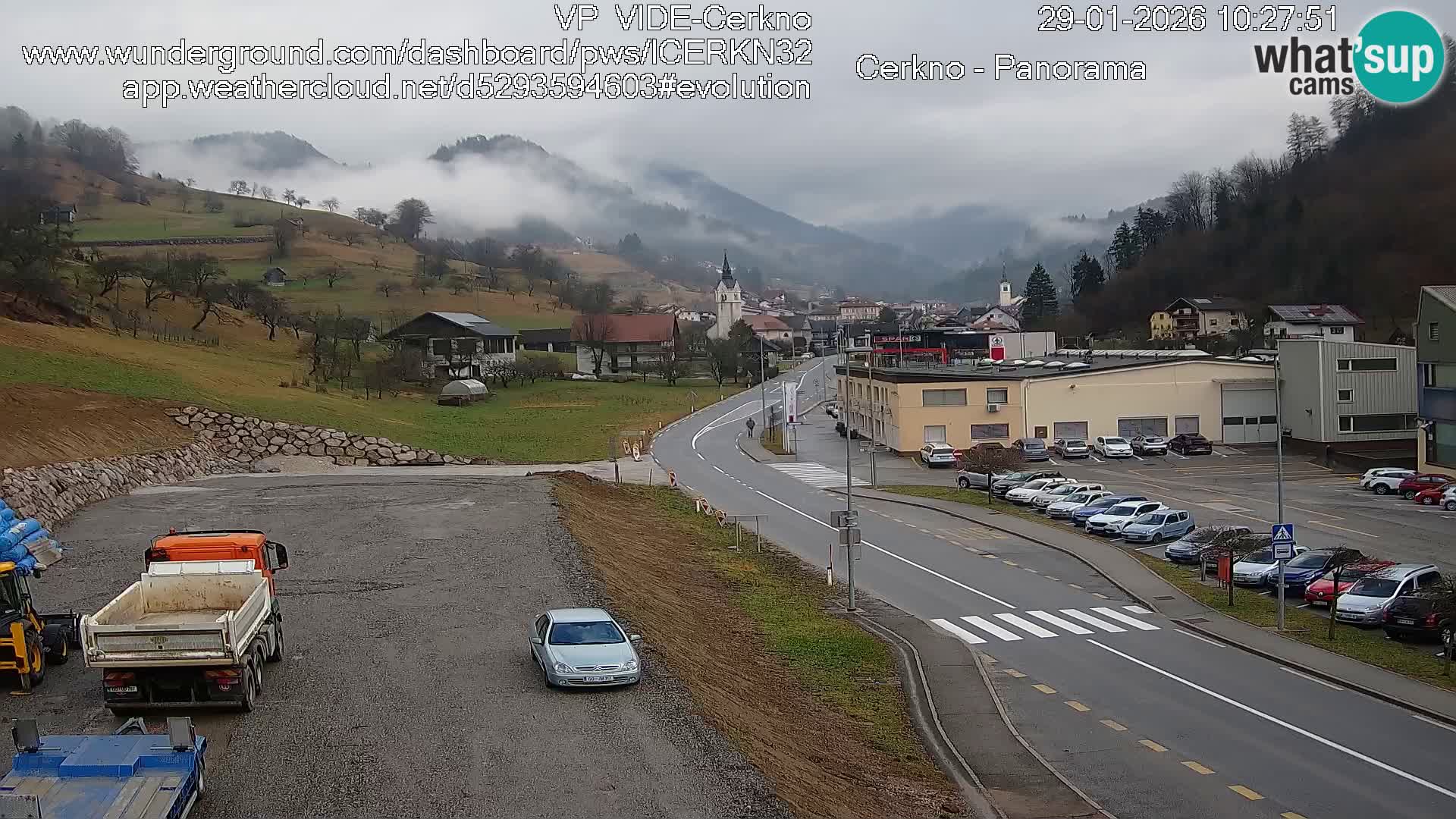 Cerkno city entrance Live Webcam