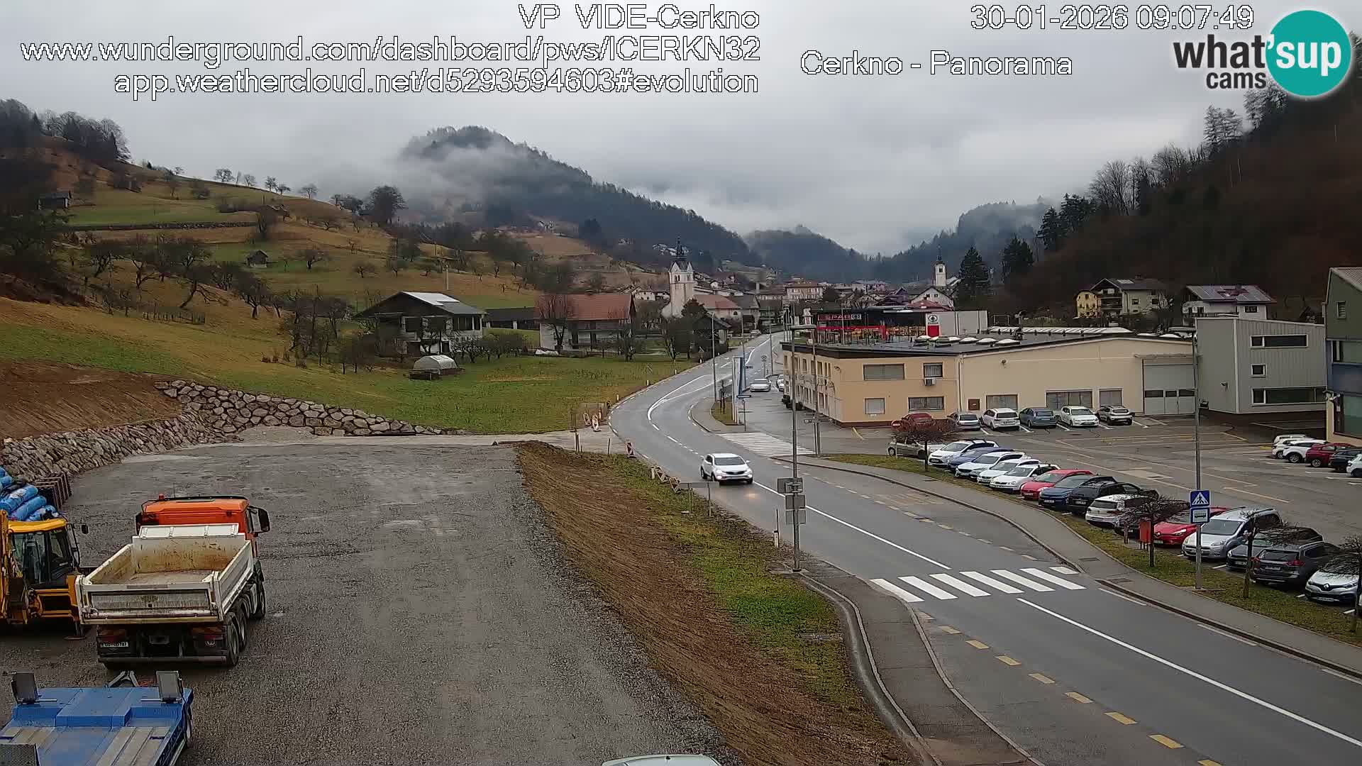 Cerkno city entrance Live Webcam