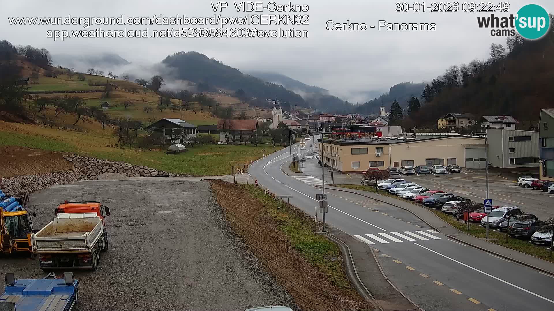 Cerkno city entrance Live Webcam