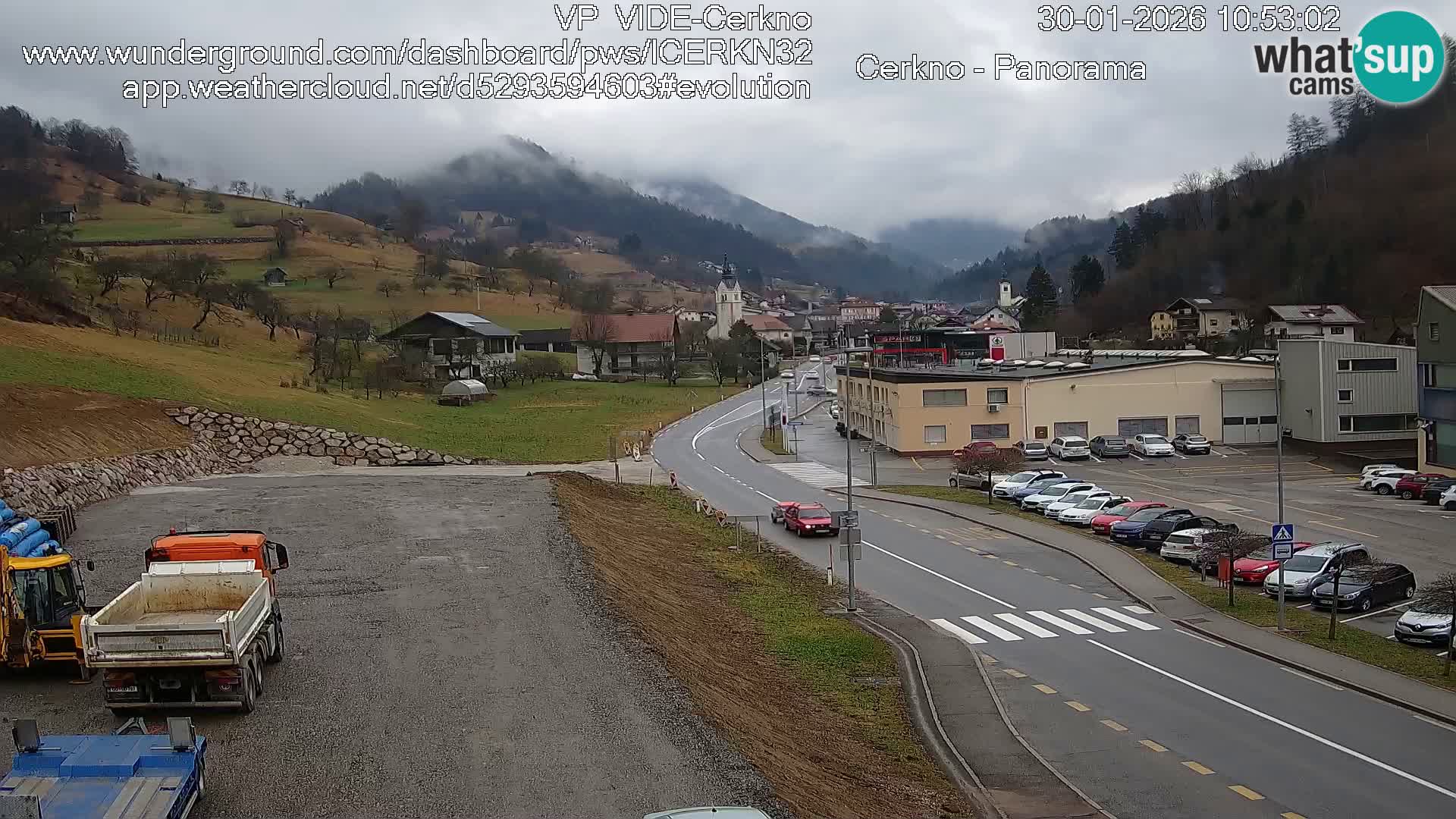Cerkno city entrance Live Webcam
