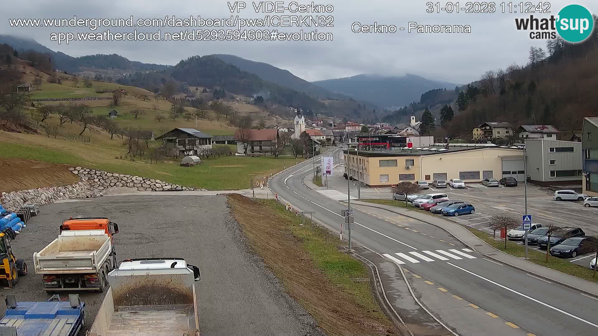 Cerkno city entrance Live Webcam