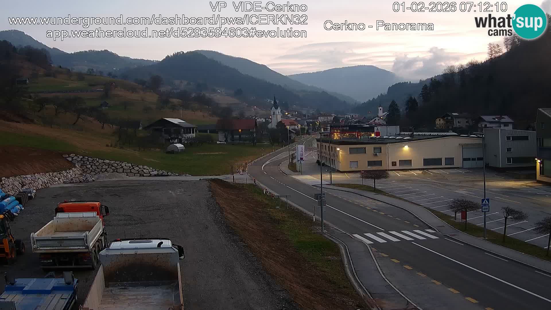 Cerkno city entrance Live Webcam