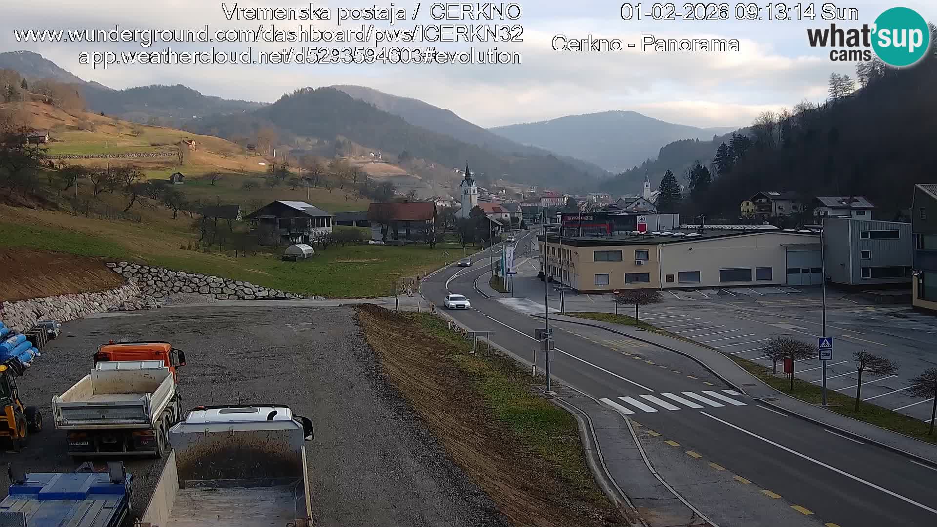 Cerkno city entrance Live Webcam