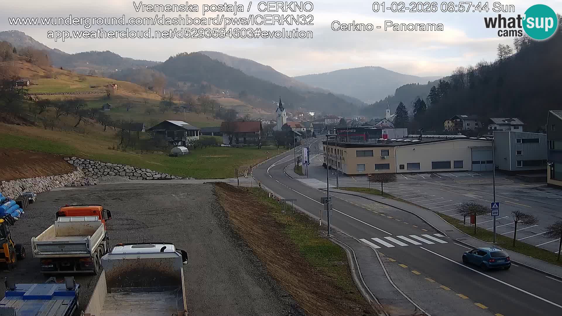 Cerkno city entrance Live Webcam